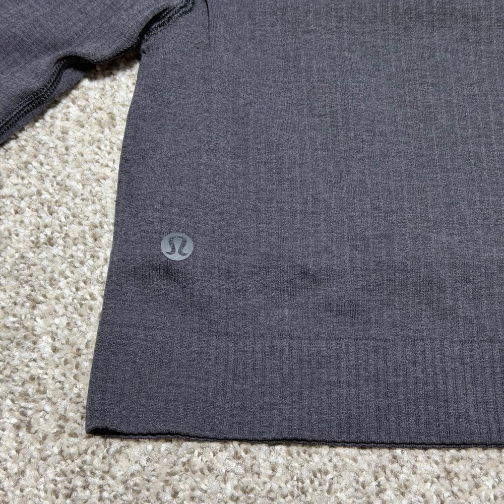 Lululemon Ebb to Street Long Sleeve Black W3DZNS Women 6 Crop Rib Built in Bra - Picture 4 of 9